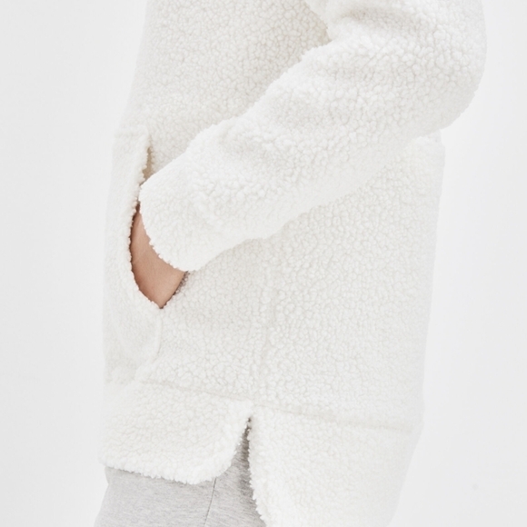 Haven Well Within Brown Sherpa Funnel Neck Pullover Cozy Lounge Wear Size Small - Picture 6 of 13